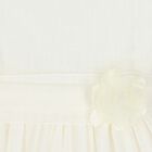 فستان بنات بنقشة أزهار ودانتيل باللون العاجي, 1, hi-res