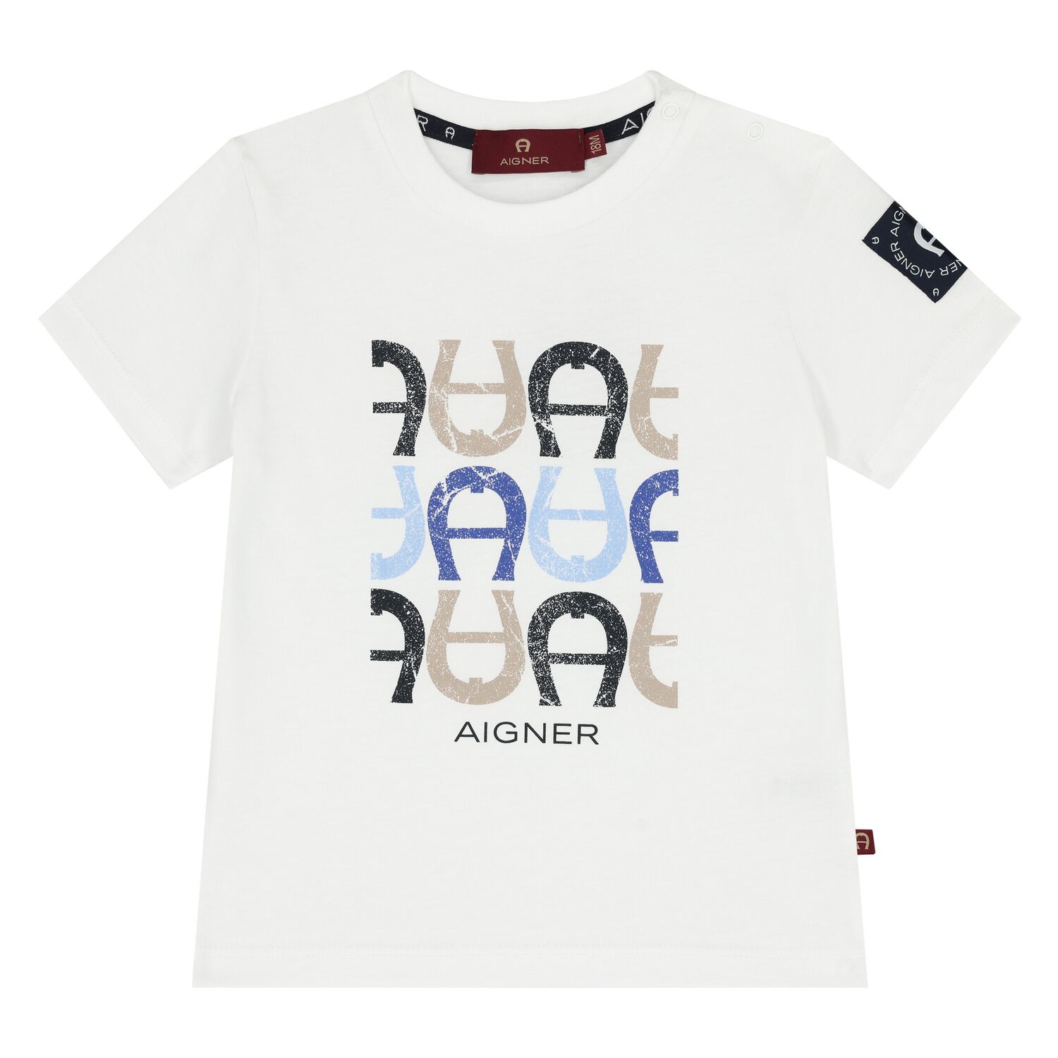 Younger Boys White Logo T-Shirt, 1, hi-res image number null