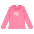 طقم تنورة بنات بالزهور باللون الوردى, 1, hi-res