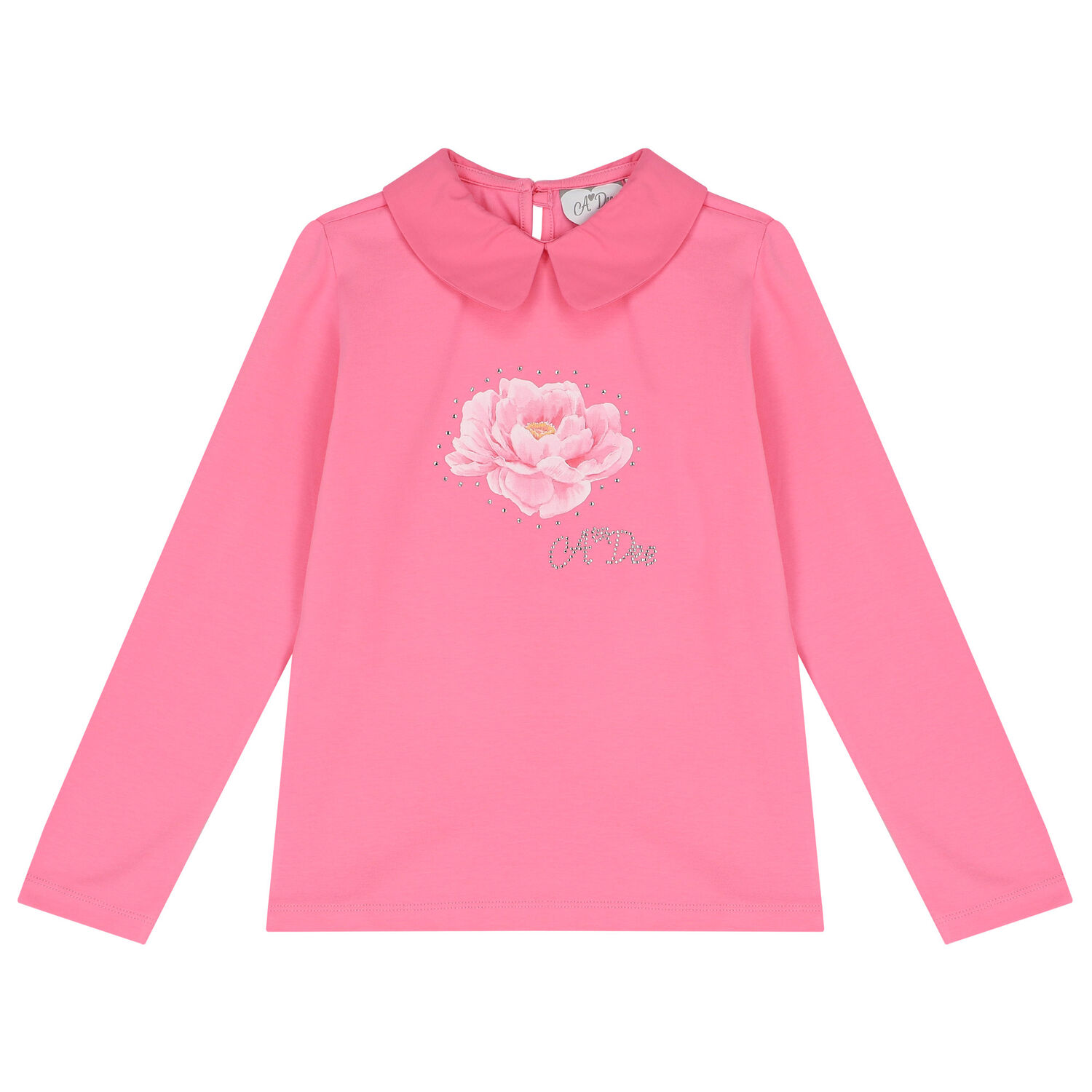 طقم تنورة بنات بالزهور باللون الوردى, 1, hi-res