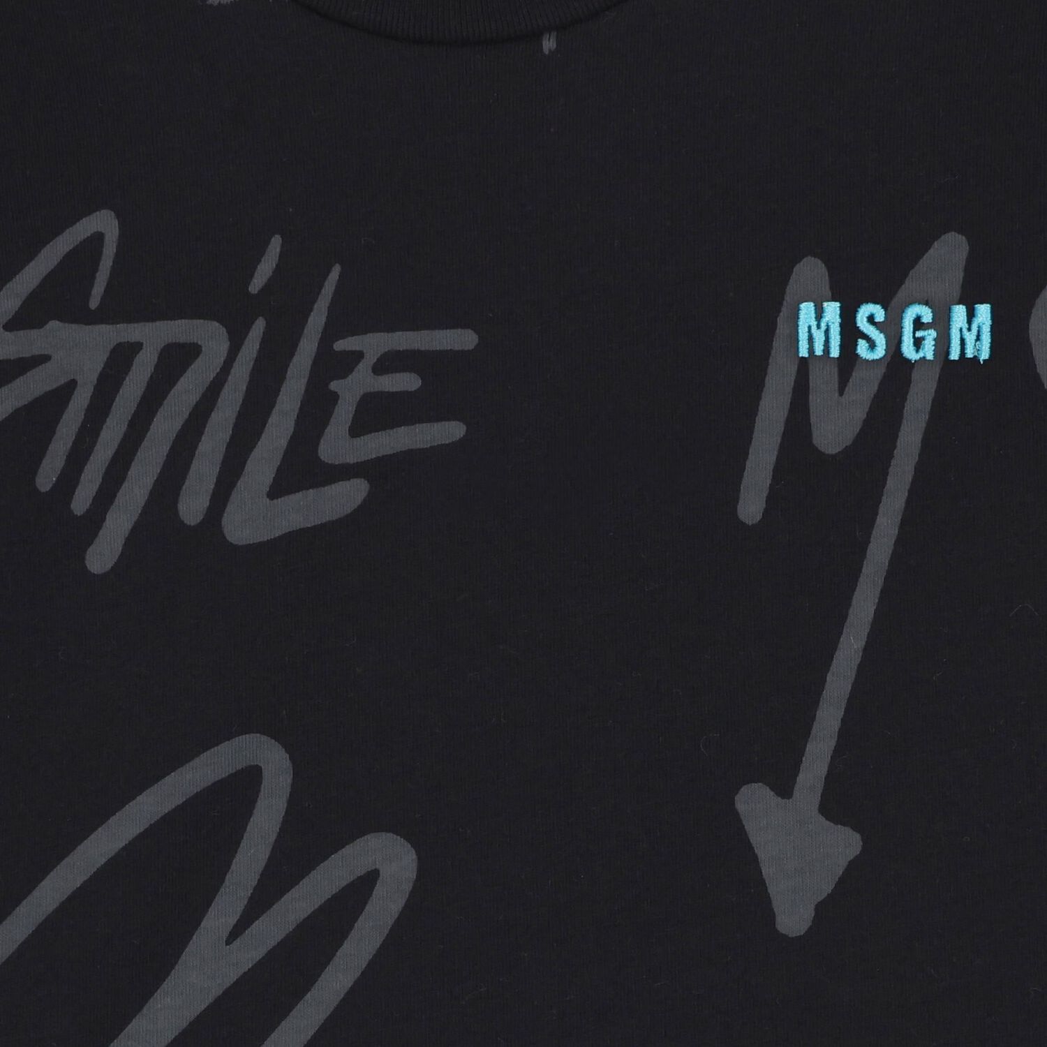 توب اولاد باكمام طويله بالشعار باللون الاسود , 1, hi-res