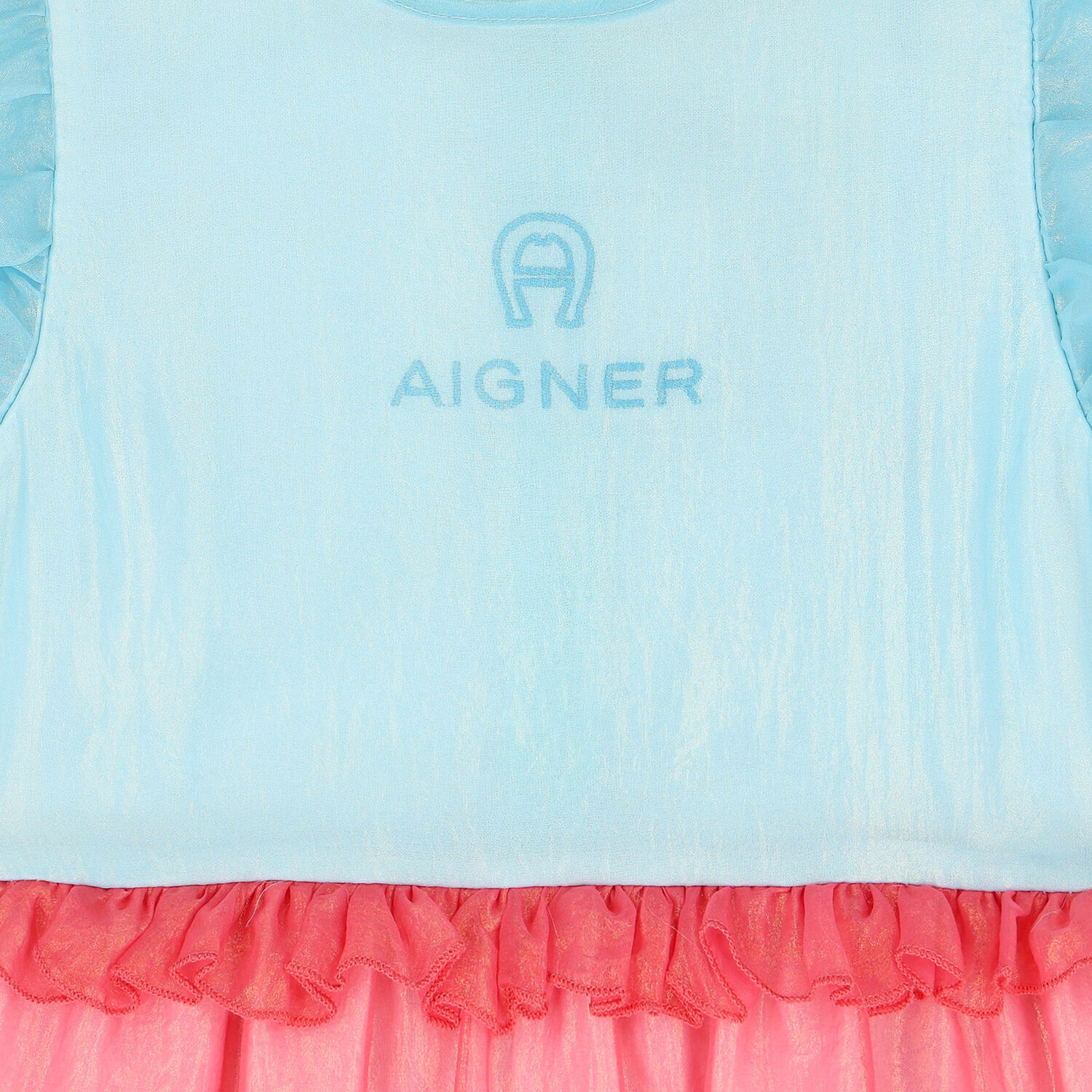 فستان أورجانزا بالشعار باللون الوردي, 1, hi-res image number null