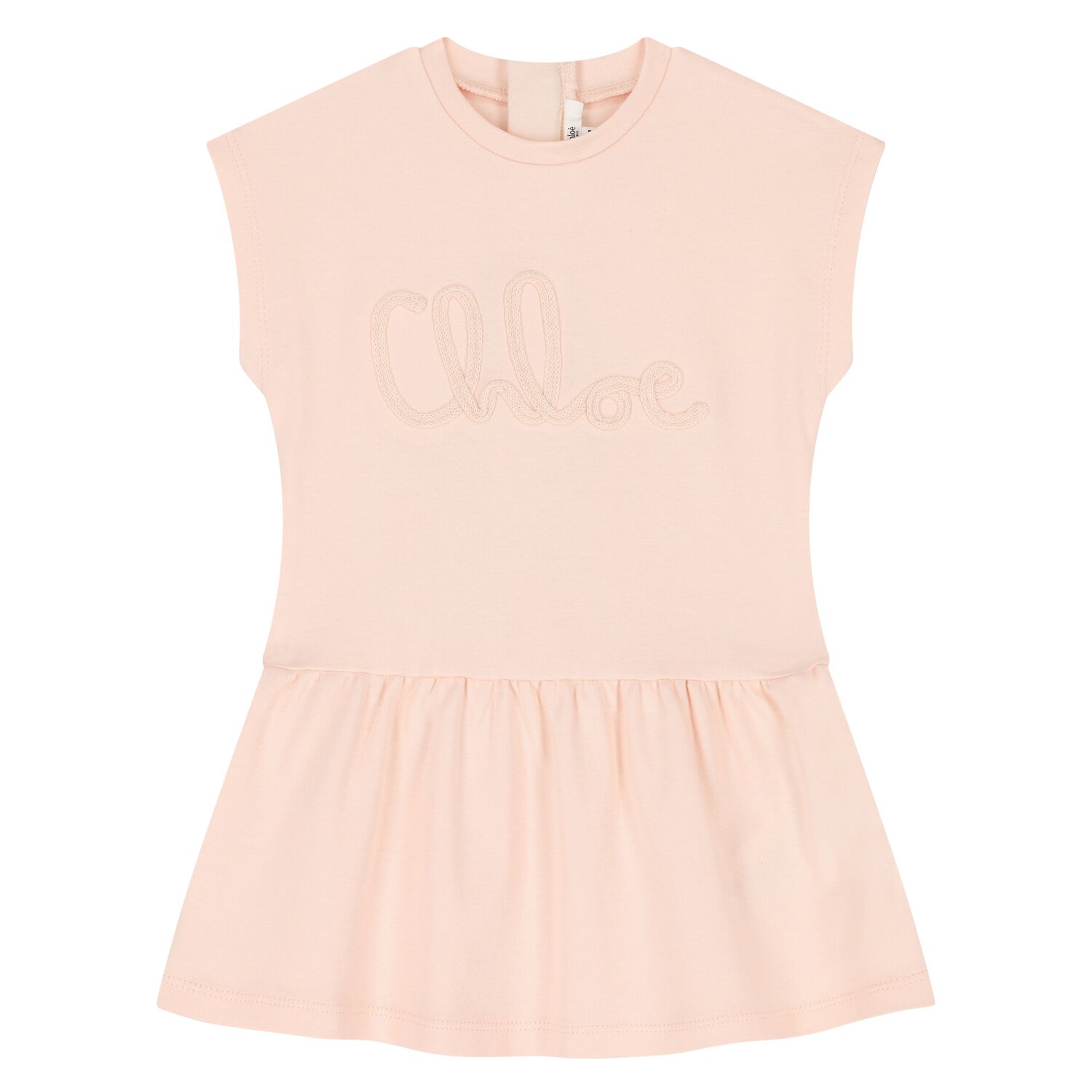 Younger Girls Pink Logo Dress, 1, hi-res