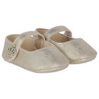 Baby Girls Gold Pre Walker Shoes, 1, hi-res