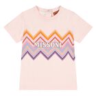 Younger Girls Pink Zig Zag Logo T-Shirt, 1, hi-res
