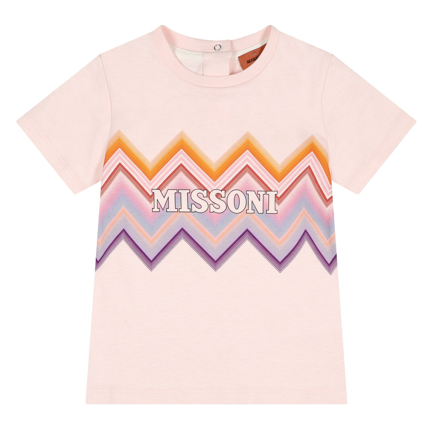 Younger Girls Pink Zig Zag Logo T-Shirt, 1, hi-res