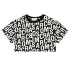 تيشيرت بنات بالشعار باللون الأسود والأبيض, 1, hi-res