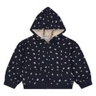 Younger Girls Ivory & Navy Blue Floral Tracksuit Set, 2, hi-res