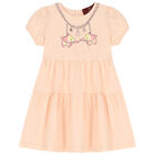 Younger Girls Pink Elephant Logo Dress, 1, hi-res