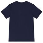 Boys Navy Blue & Gold Logo T-Shirt, 2, hi-res