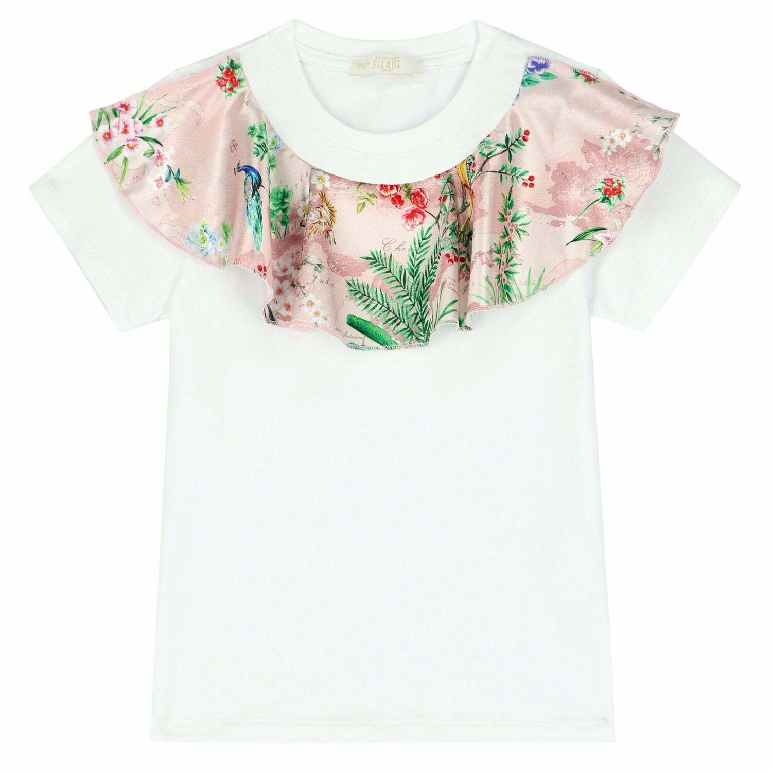 Girls White Geo Map T-Shirt, 1, hi-res