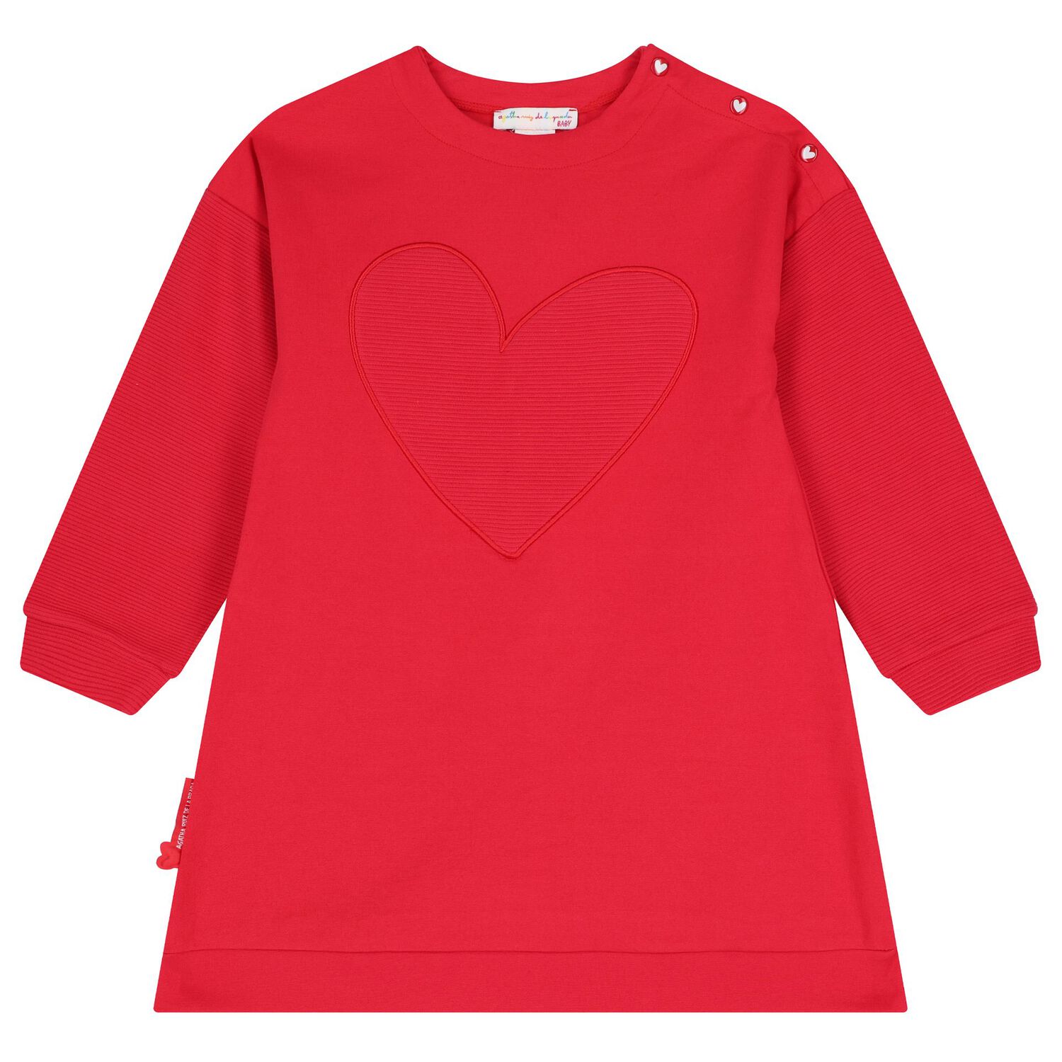 Girls Red Heart Dress Set, 1, hi-res