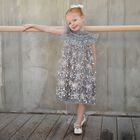 Girls Grey Flower Sequin Tulle Dominique Dress, 1, hi-res