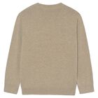 Boys Beige Knitted Jumper, 2, hi-res