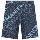 Boys Blue Logo Shorts, 1, hi-res