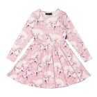 فستان بنات بطبعه اليونيكورن باللون الوردي, 1, hi-res