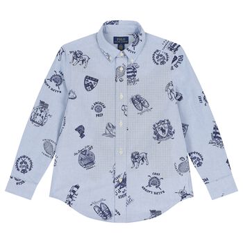 Ralph Lauren Boys Blue Logo Shirt, 1 Boys Blue Logo Shirt