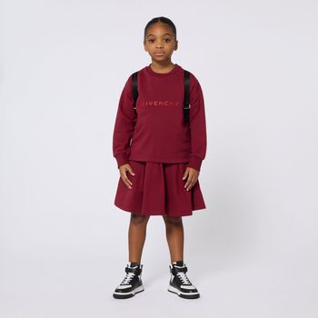 Girls Burgundy Logo Dress