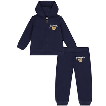 Navy Blue Teddy Bear Logo Tracksuit