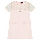 Girls Pink Logo Dress, 2, hi-res