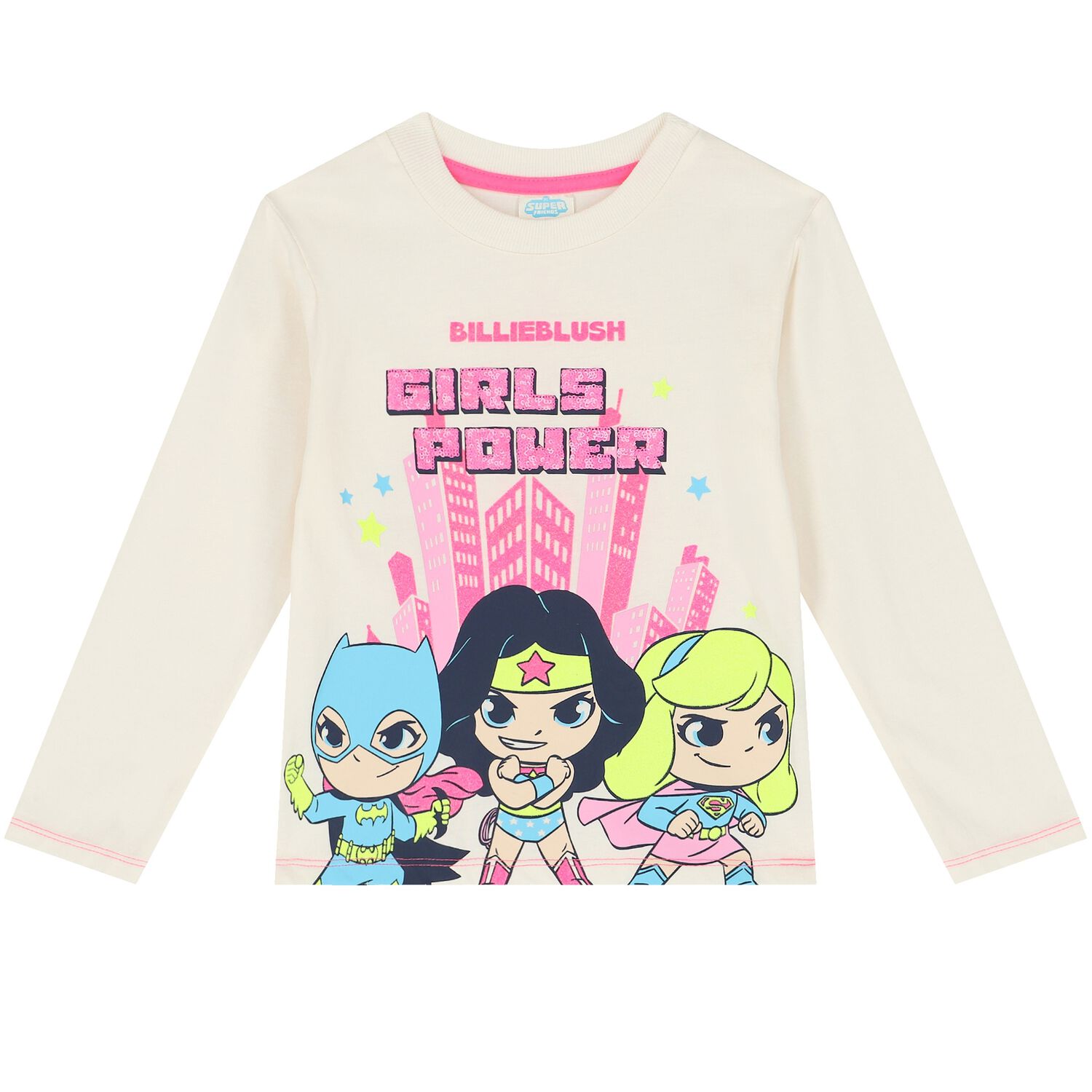 Girls Ivory Logo Long Sleeve Top, 1, hi-res
