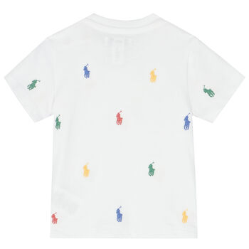 Baby Boys White PiquÃÂ© Logo T-Shirt