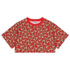 Girls Red Teddy Bear Logo T-Shirt, 3, hi-res