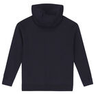 Boys Navy Logo Hooded Top, 1, hi-res