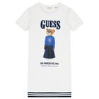 فستان بنات بالشعار بطبعه تيدى بير باللون الابيض , 1, hi-res