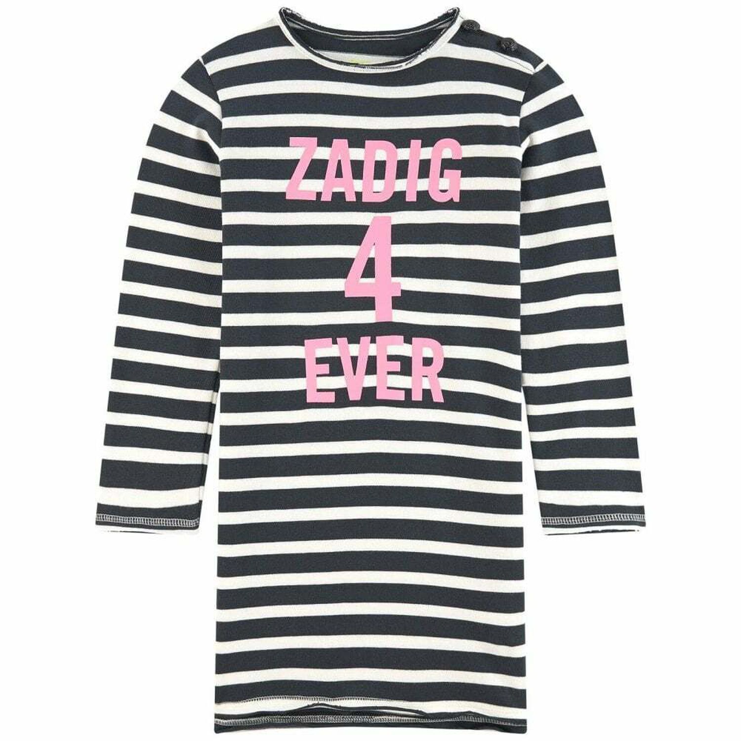 Girls Black & White Logo Dress, 1, hi-res image number null