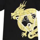 تيشيرت أولاد بالشعار باللون الأسود, 2, hi-res