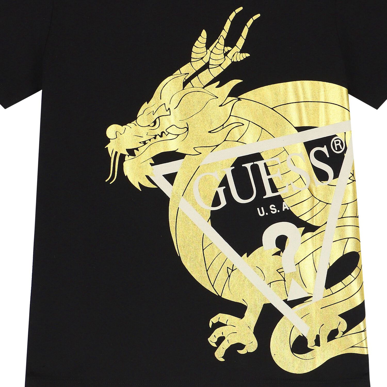 تيشيرت أولاد بالشعار باللون الأسود, 2, hi-res