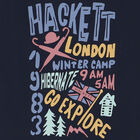 توب أولاد بأكمام بالشعار باللون الكحلى, 1, hi-res