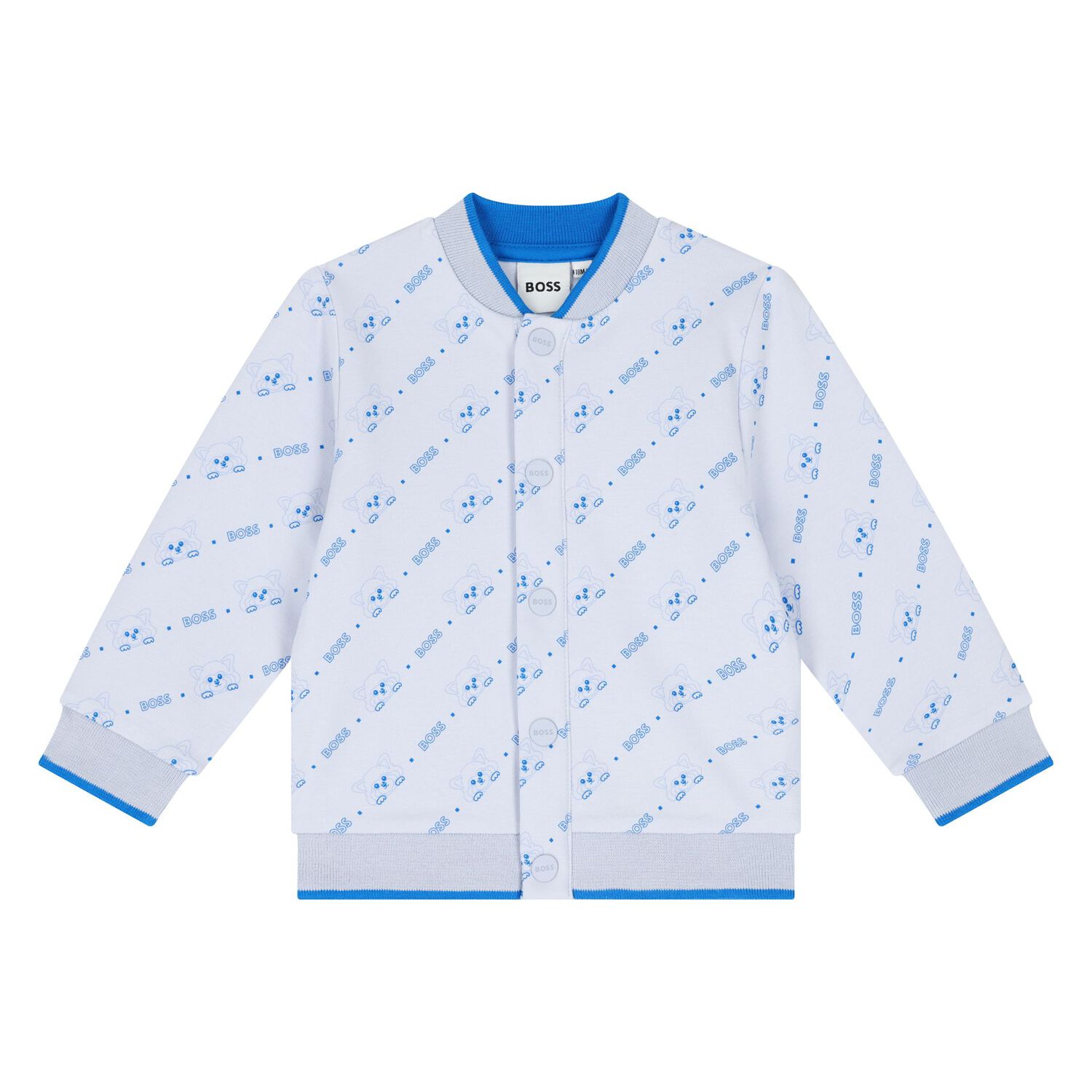 Baby Boys Blue & White Logo Tracksuit Set, 1, hi-res image number null