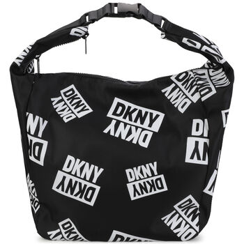 Girls Black Logo Shoulder Bag