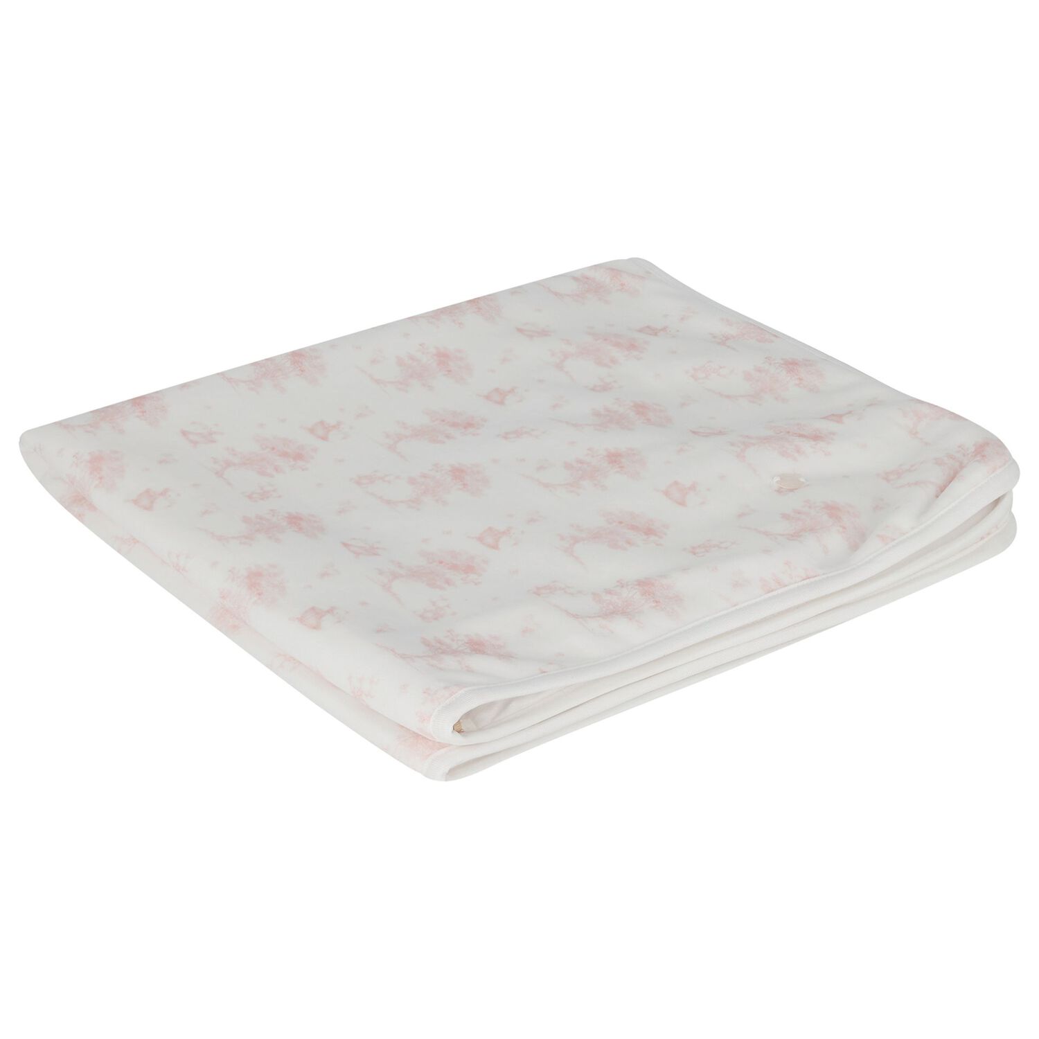 Baby Girls Ivory & Pink Teddy Bear Blanket, 2, hi-res
