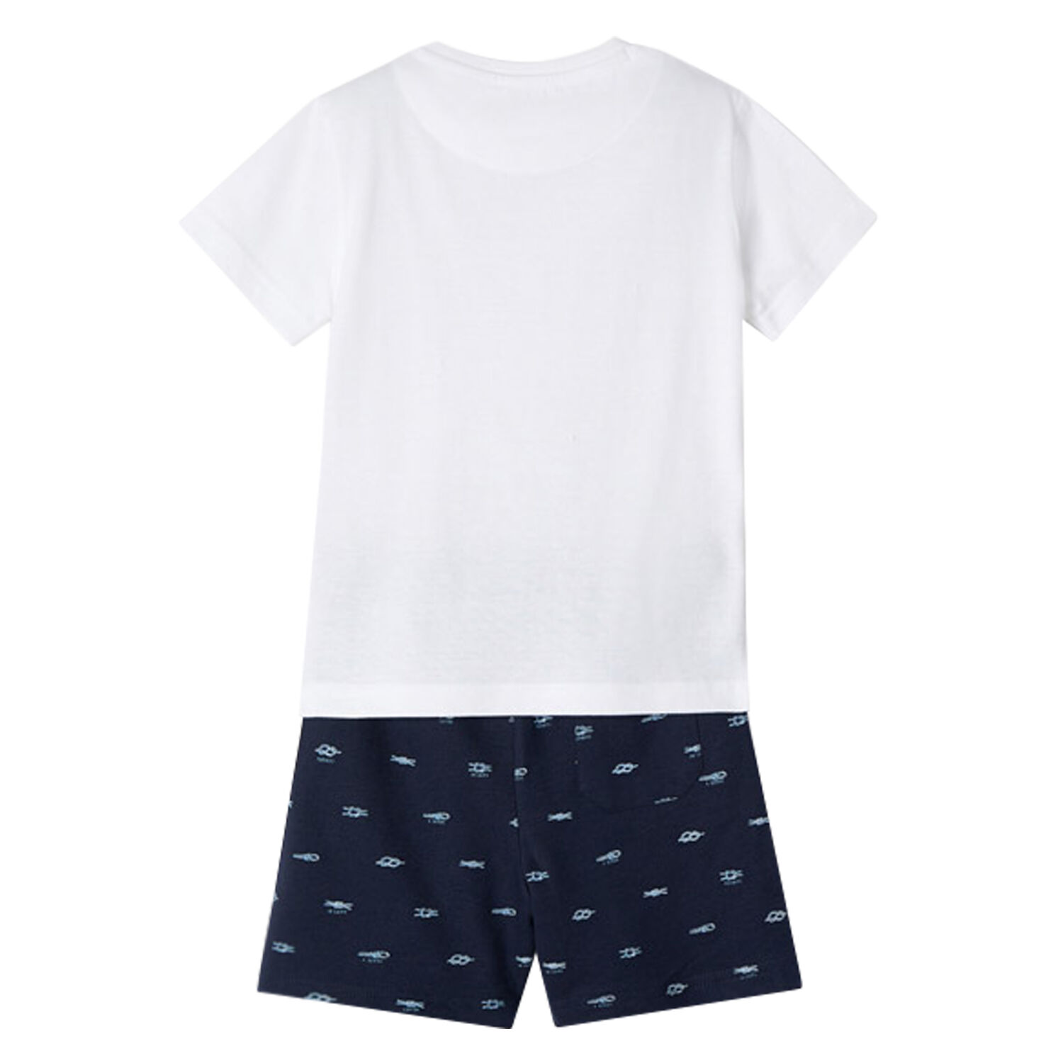 Boys White & Navy Boat Shorts Set, 3, hi-res image number null