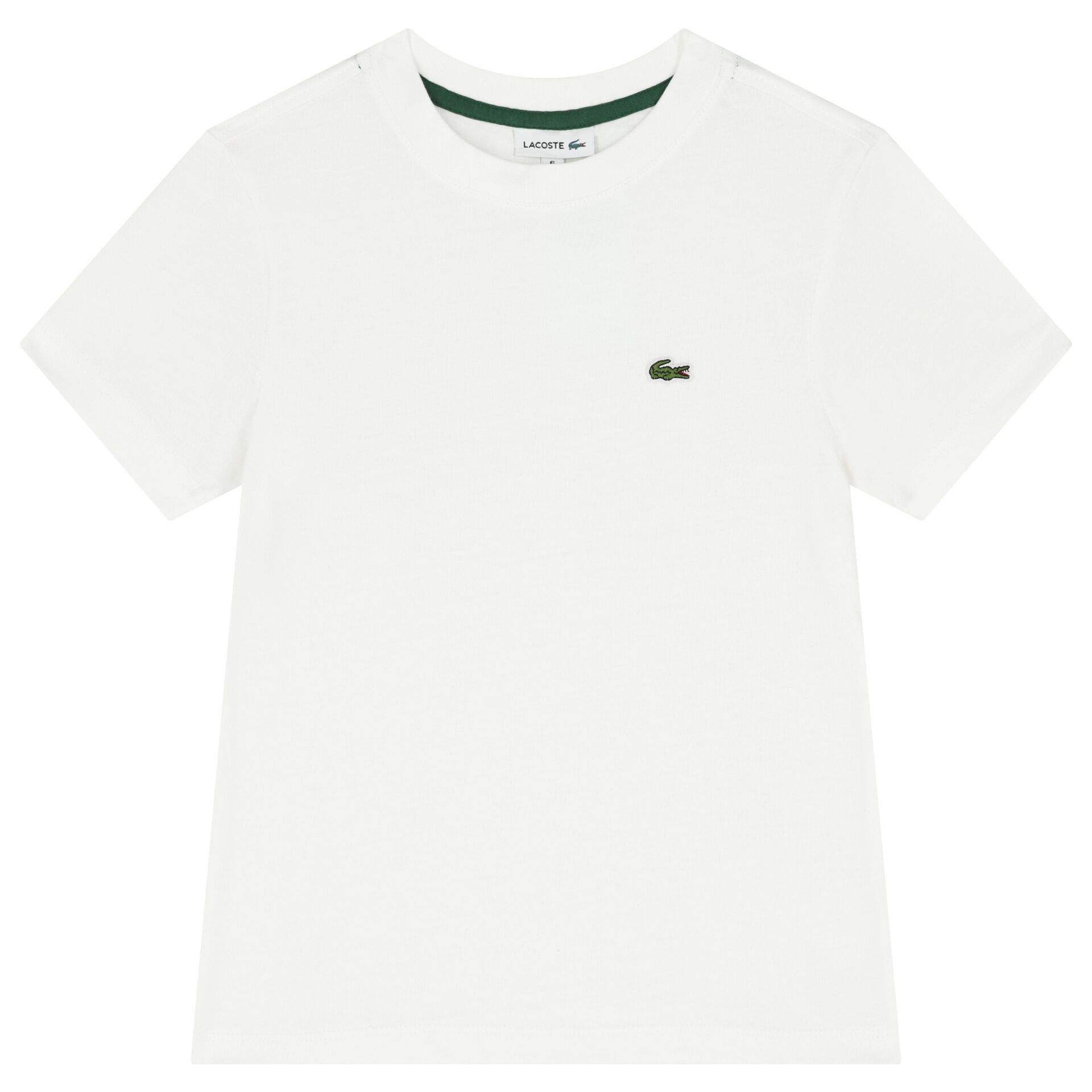 Boys white lacoste tshirt deals