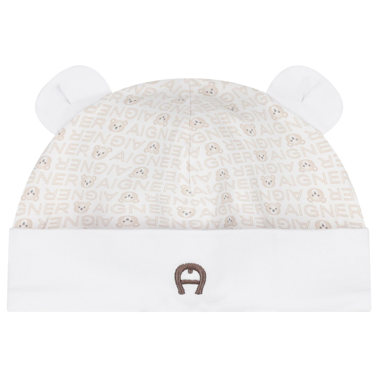 White & Beige Teddy Bear Baby Hat, 1, hi-res image number null