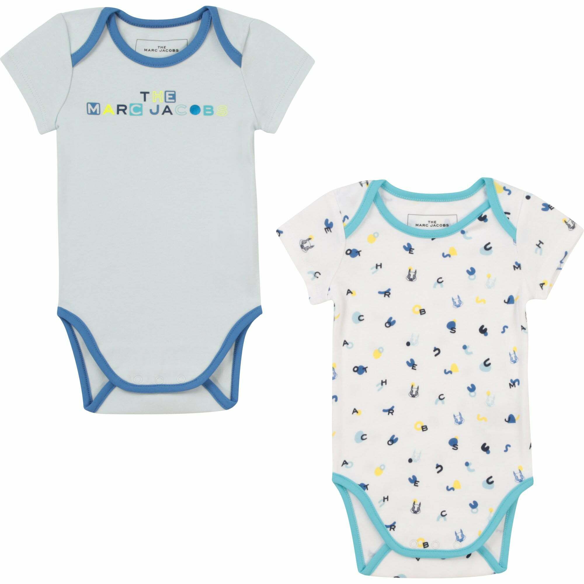 MARC JACOBS Baby Boys White Grey Bodysuits 2 Pack Junior Couture UAE