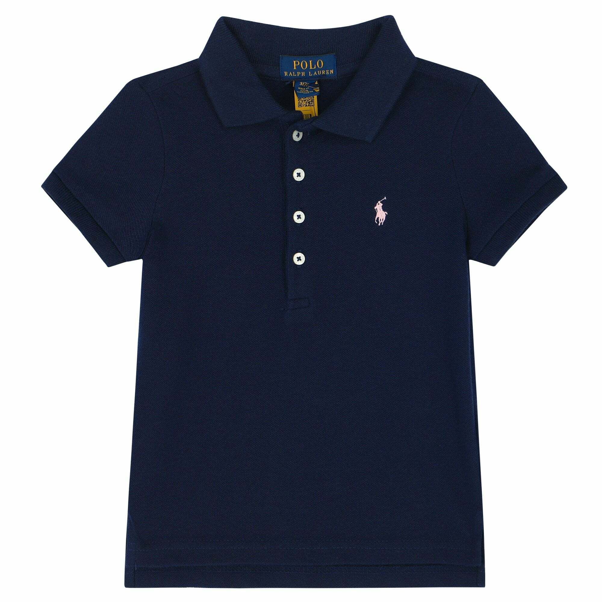 Ralph Lauren Girls Navy Logo Polo Shirt Junior Couture UAE