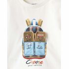 Younger Boys Ivory Bag Long Sleeve Top, 1, hi-res