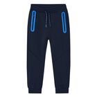 Boys Navy Blue Joggers, 2, hi-res