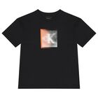 Boys Black Logo T-Shirt, 1, hi-res