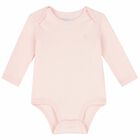 Baby Girls Pink Logo Bodysuit, 2, hi-res