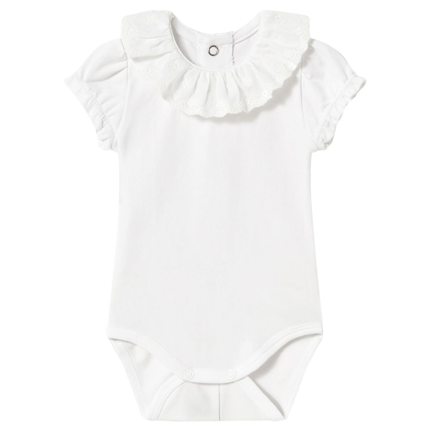 Baby Girls White Bodysuit, 1, hi-res