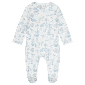 Baby Boys White & Blue Babygrow