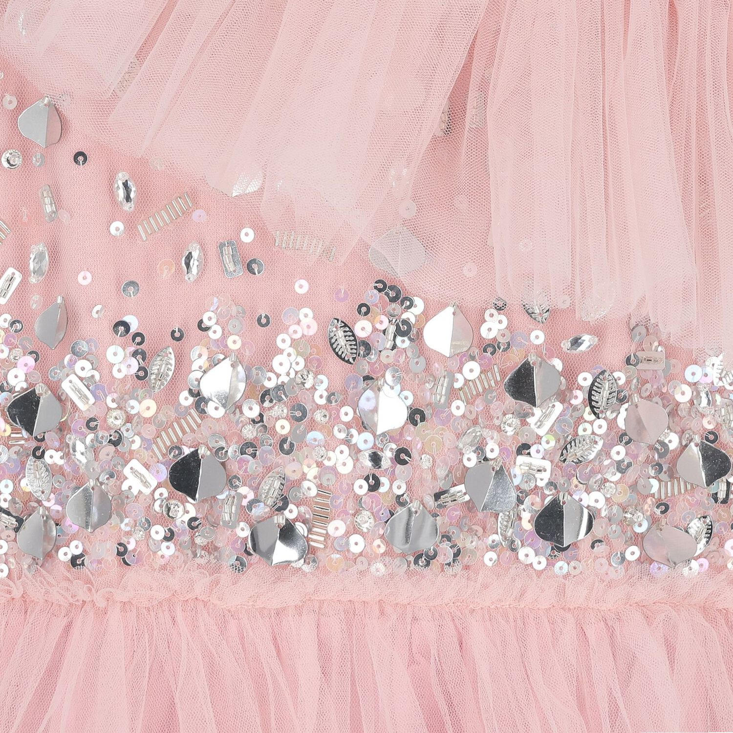 Girls Pink Sequin Embellished Tulle Premiere Princess Dress, 1, hi-res