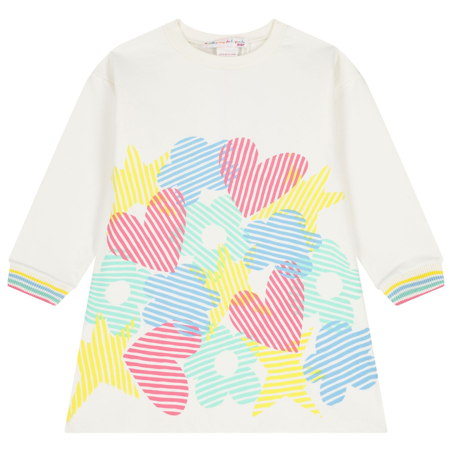 Girls Ivory & Pink Sweatshirt Dress Set, 1, hi-res
