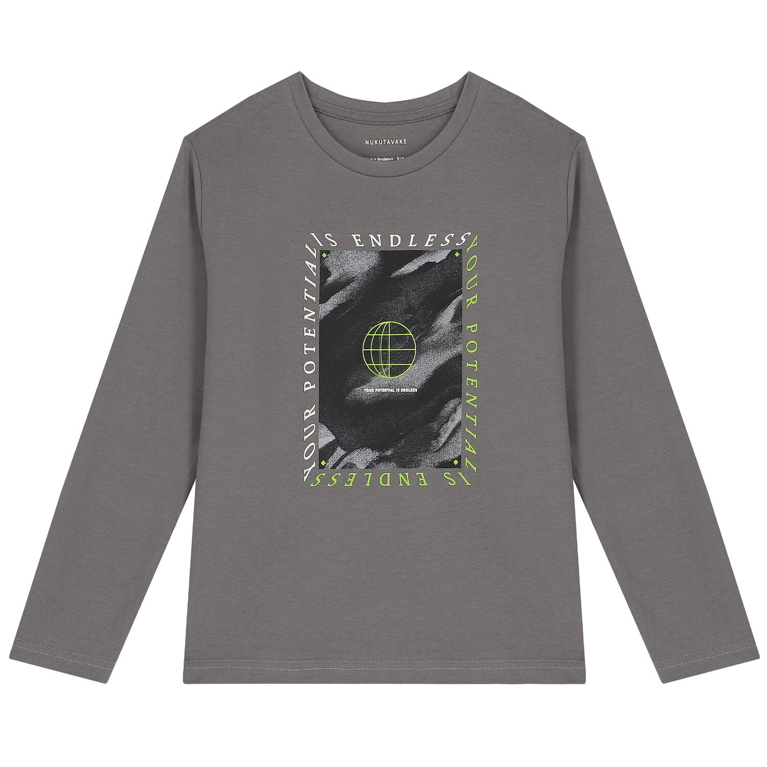 Boys Grey & Green Long Sleeve Top ( 2-Pack ), 1, hi-res image number null